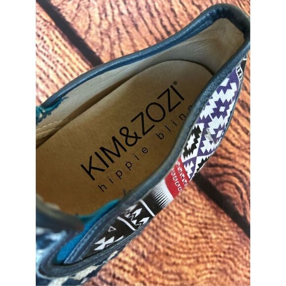 Kim & Zozi Hippie Bling Aztec Slip On Sneaker Women's Size‎ 8 Blue Tribal. - Picture 8 of 8